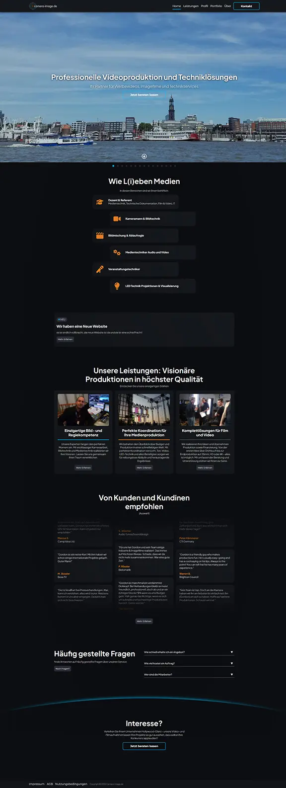 Screenshot der Website Camera-Image.de – Desktopversion
